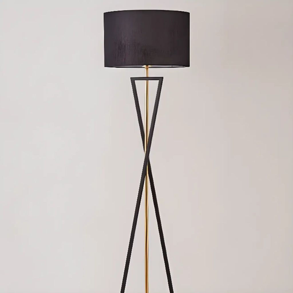 Traditional LED Floor Lamp with Fabric Shade for Living Room
