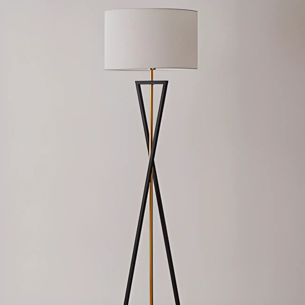 Traditional LED Floor Lamp with Fabric Shade for Living Room