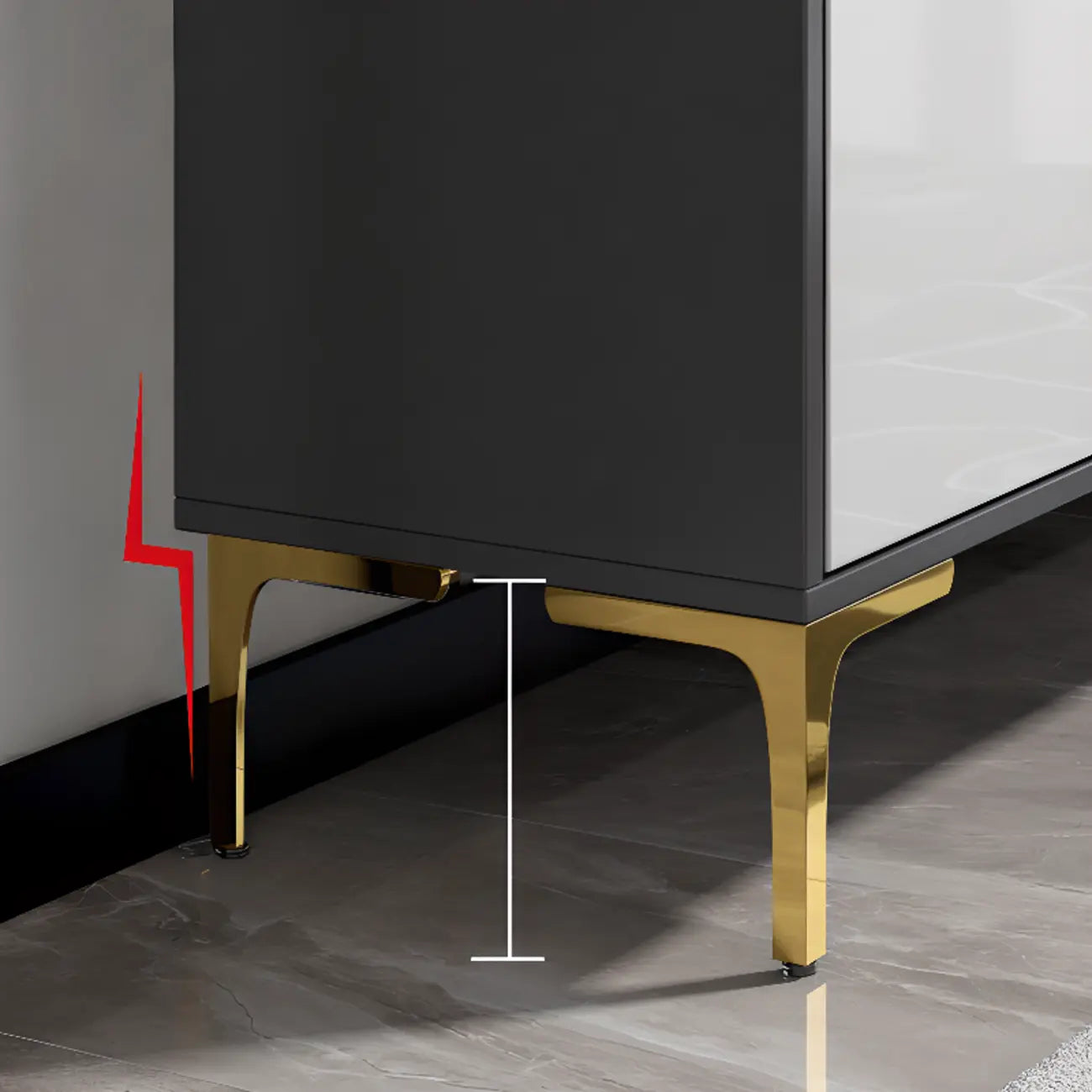 Entryway Wood Large Shoe Cabinet with Gold Accents