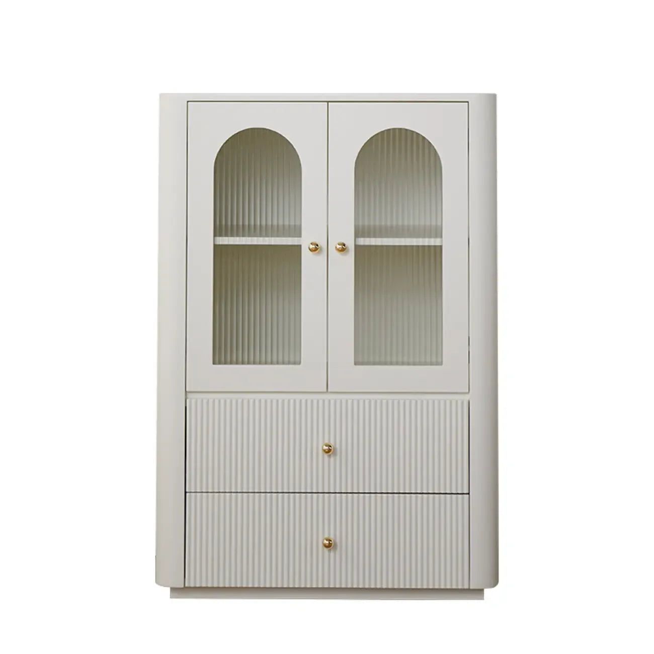 Modern Wooden Glass-panel White Utility Storage Cabinet