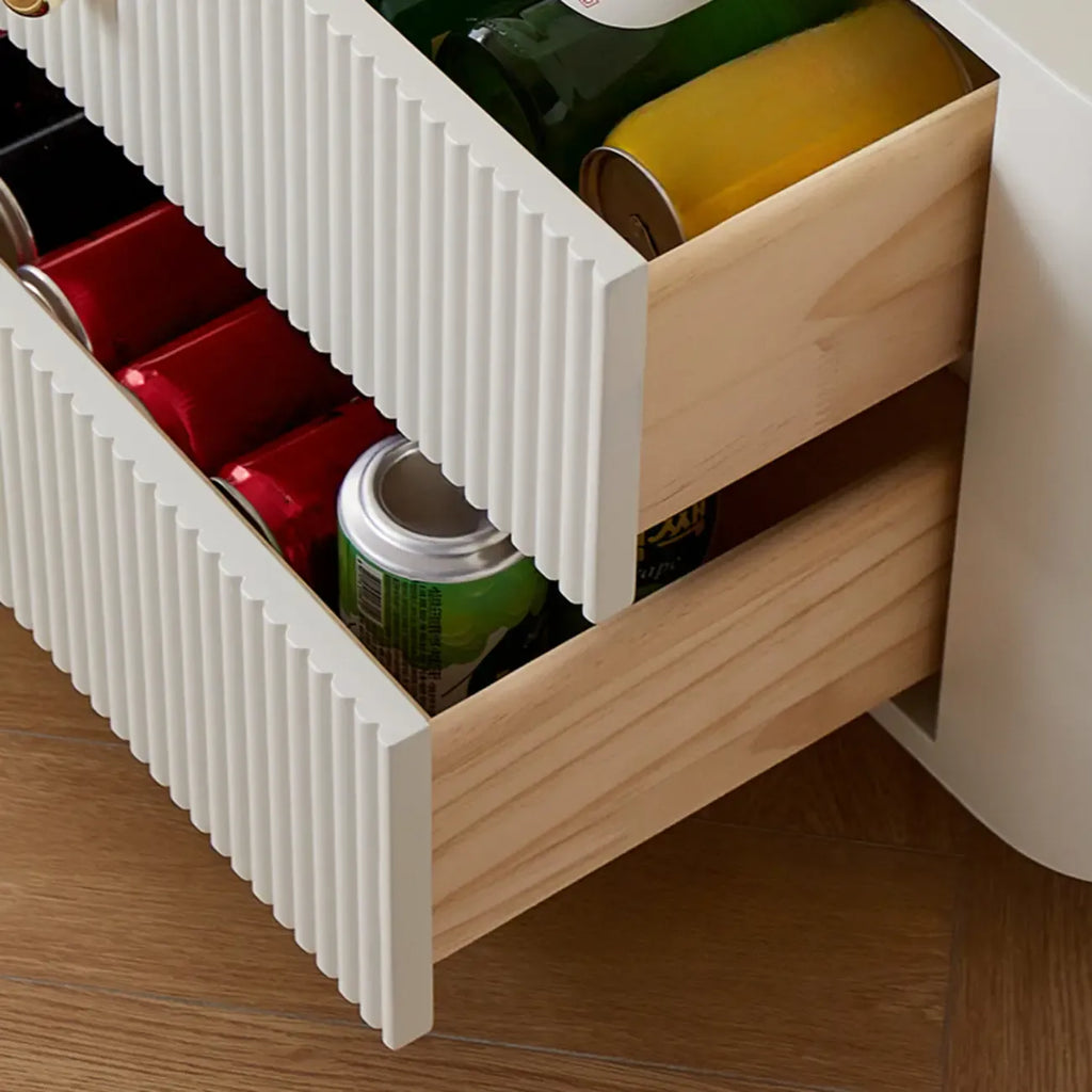 Modern Wooden Glass-panel White Utility Storage Cabinet