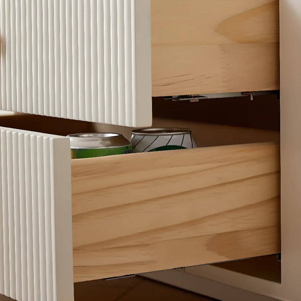 Modern Wooden Glass-panel White Utility Storage Cabinet