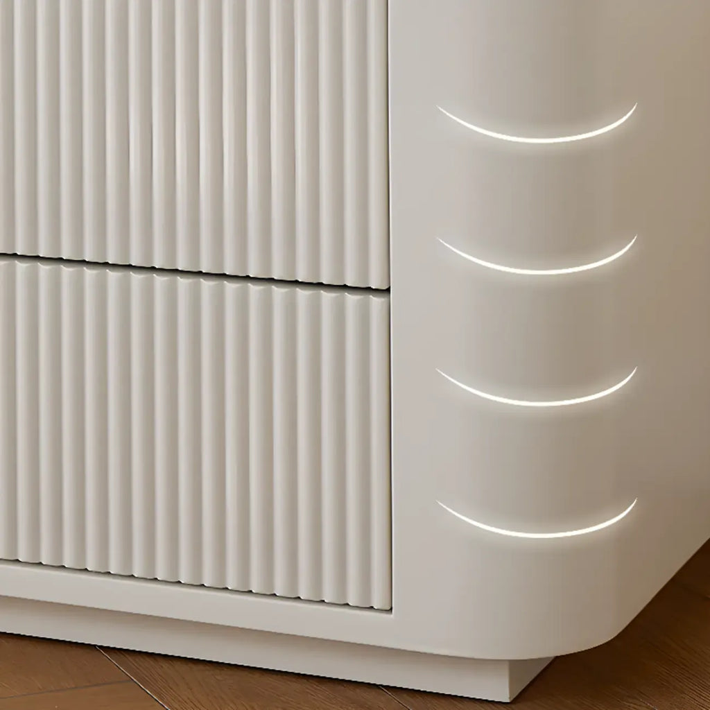 Modern Wooden Glass-panel White Utility Storage Cabinet