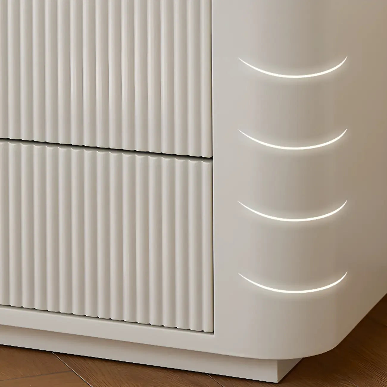 Modern Wooden Glass-panel White Utility Storage Cabinet