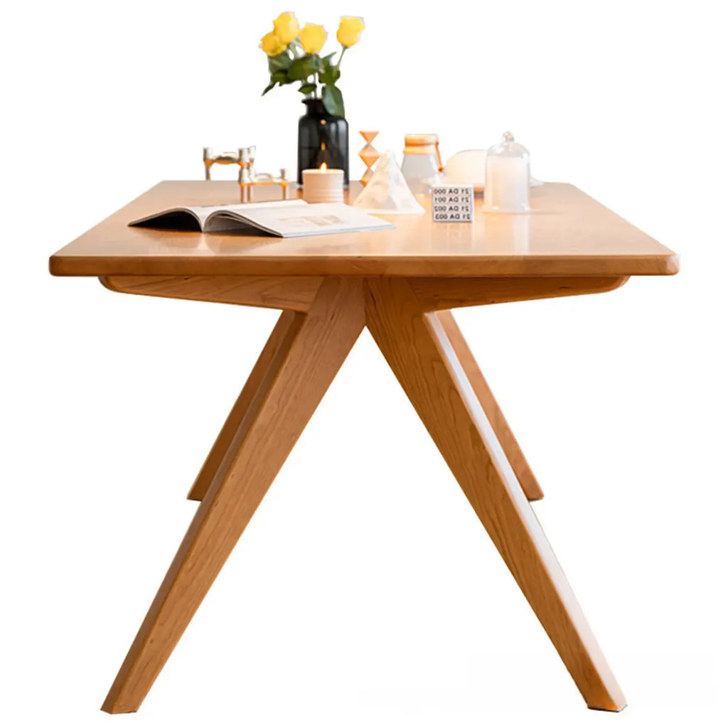 Stylish Natural Wood Rectangle Dining Table