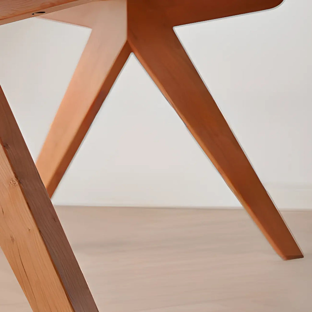 Stylish Natural Wood Rectangle Dining Table