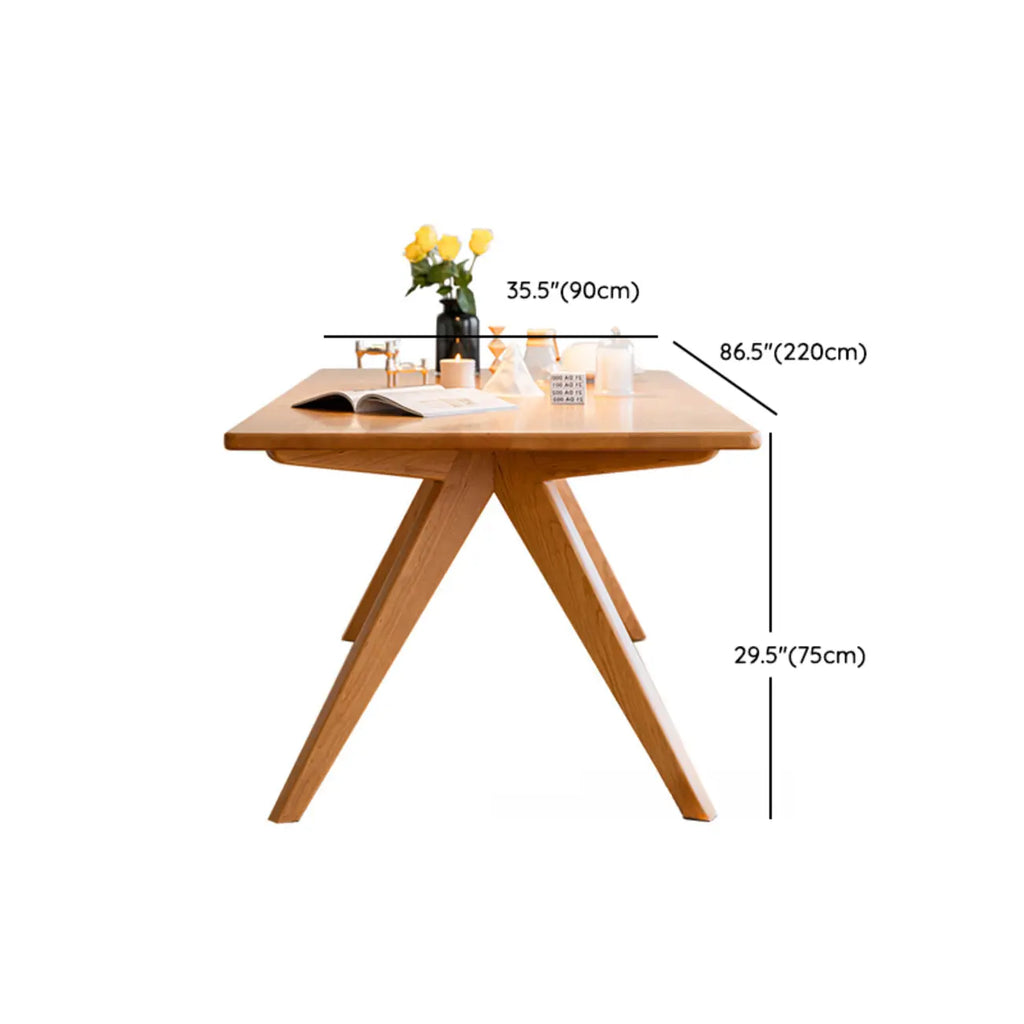 Stylish Natural Wood Rectangle Dining Table