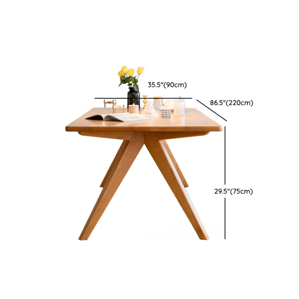 Stylish Natural Wood Rectangle Dining Table