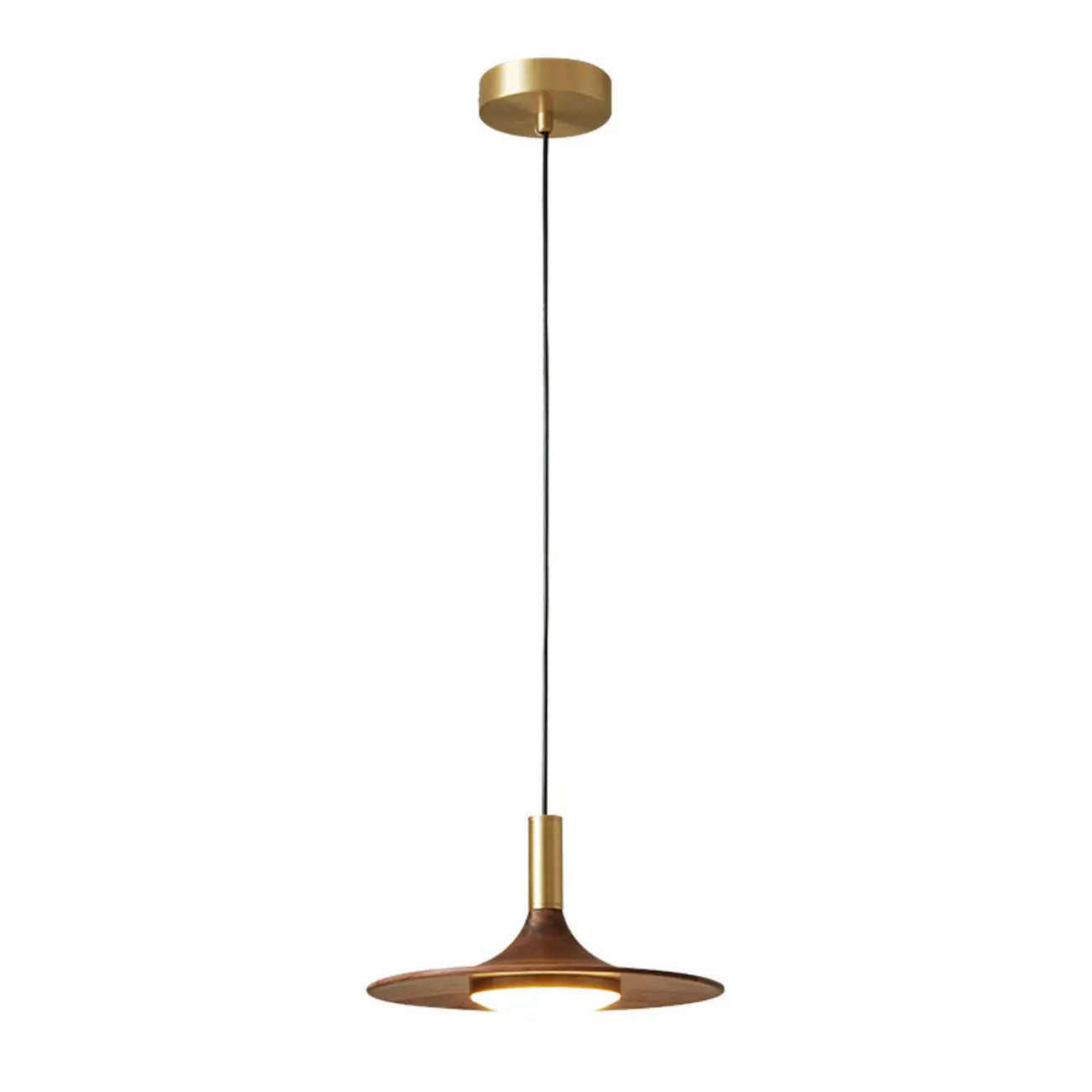Walnut Round Acrylic Pendant Hanging Light for Living Room