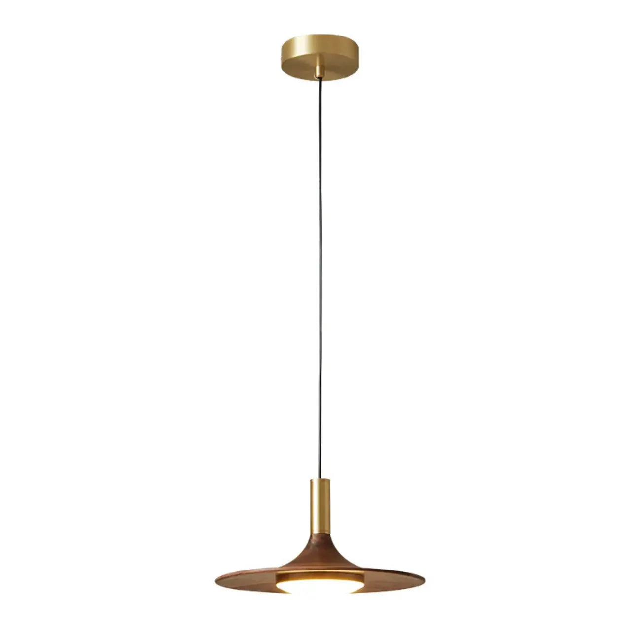 Walnut Round Acrylic Pendant Hanging Light for Living Room
