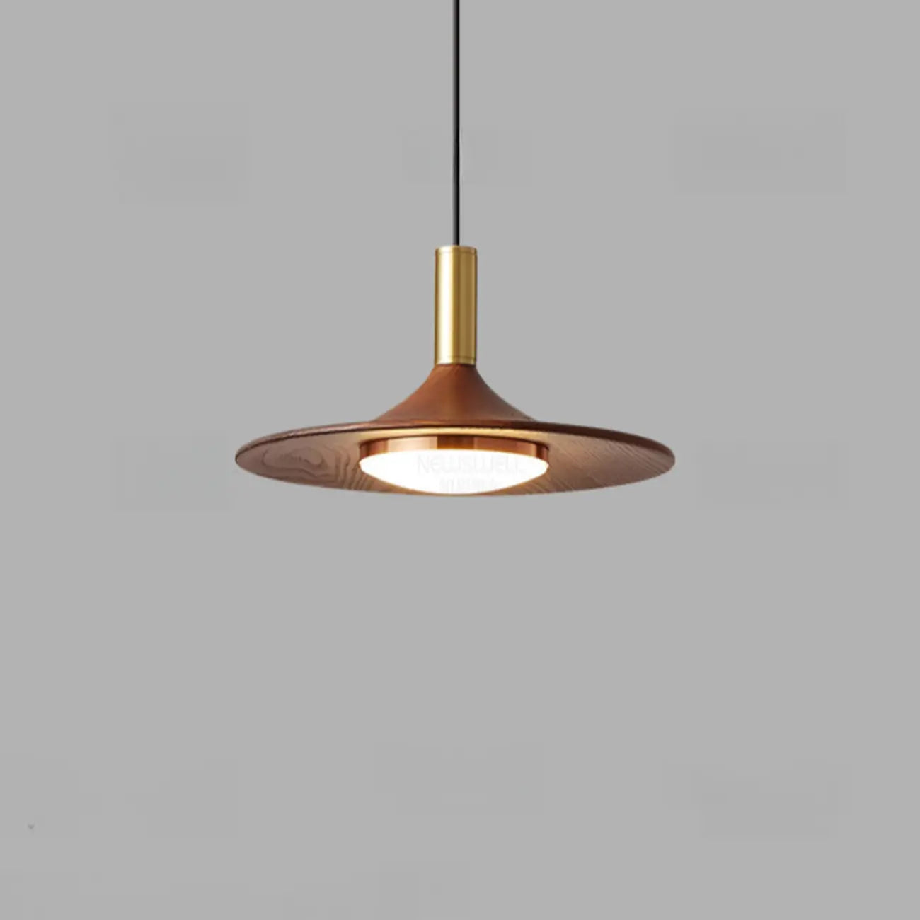 Walnut Round Acrylic Pendant Hanging Light for Living Room