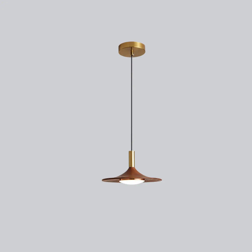Walnut Round Acrylic Pendant Hanging Light for Living Room