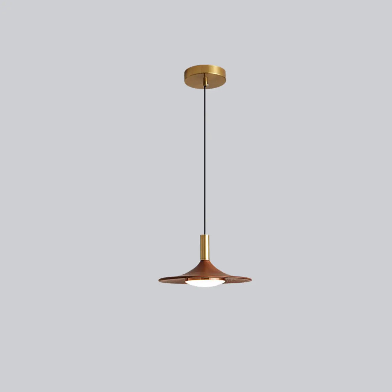 Walnut Round Acrylic Pendant Hanging Light for Living Room