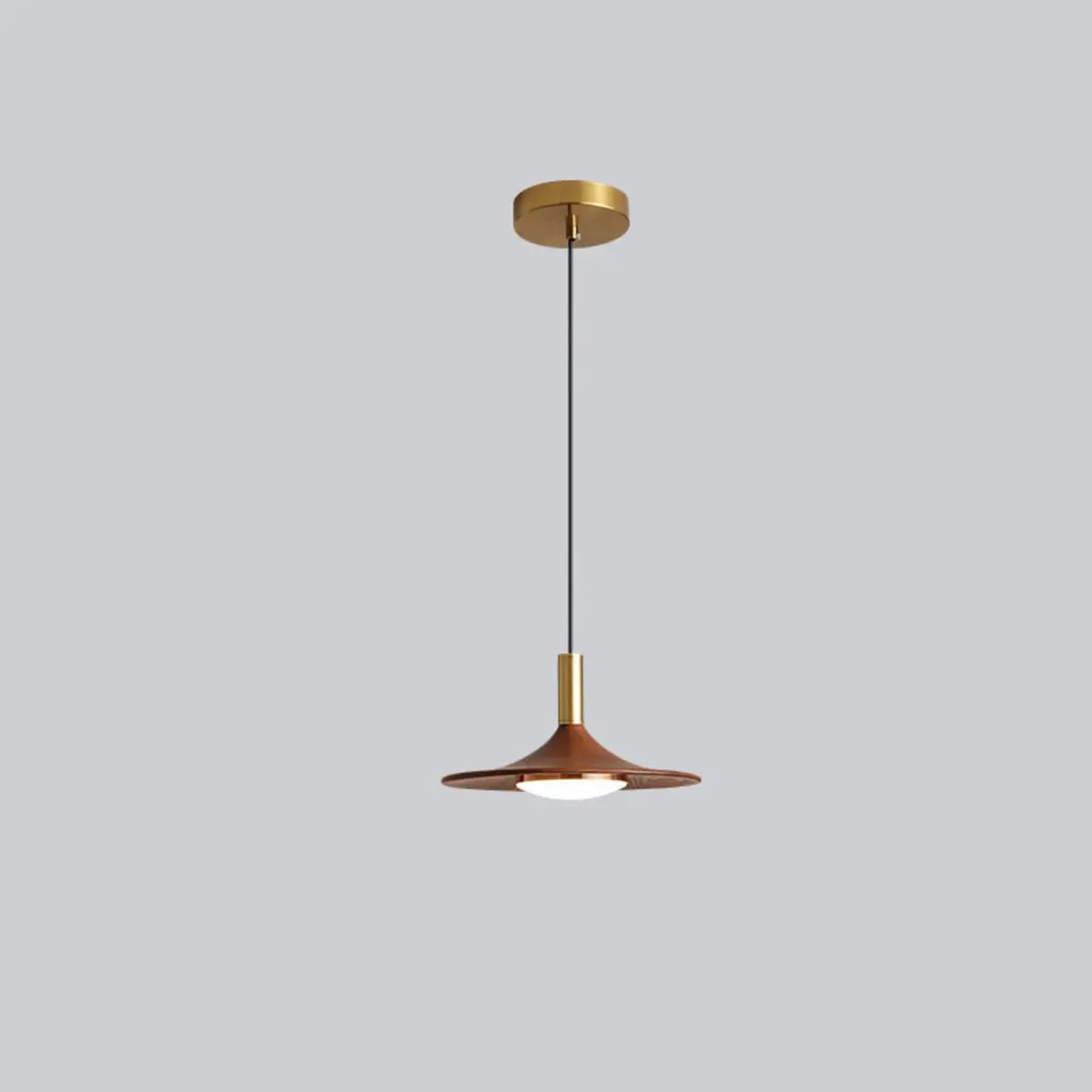 Walnut Round Acrylic Pendant Hanging Light for Living Room