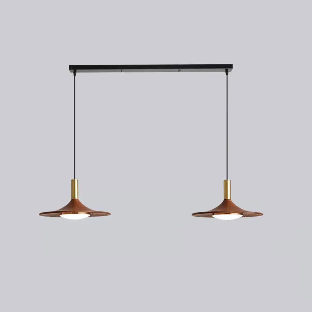 Walnut Round Acrylic Pendant Hanging Light for Living Room