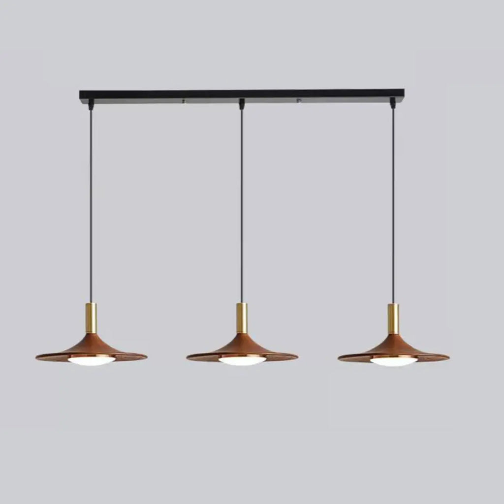 Walnut Round Acrylic Pendant Hanging Light for Living Room