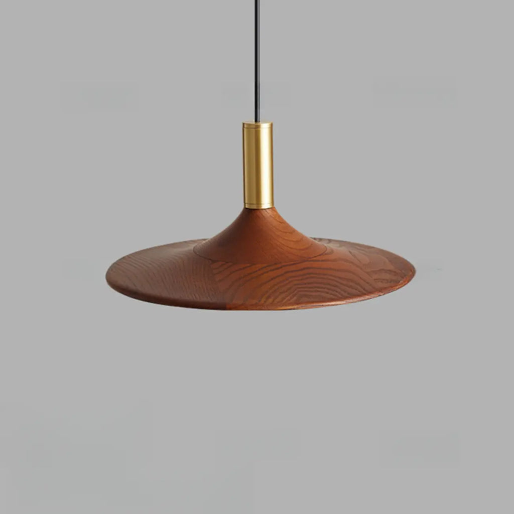 Walnut Round Acrylic Pendant Hanging Light for Living Room