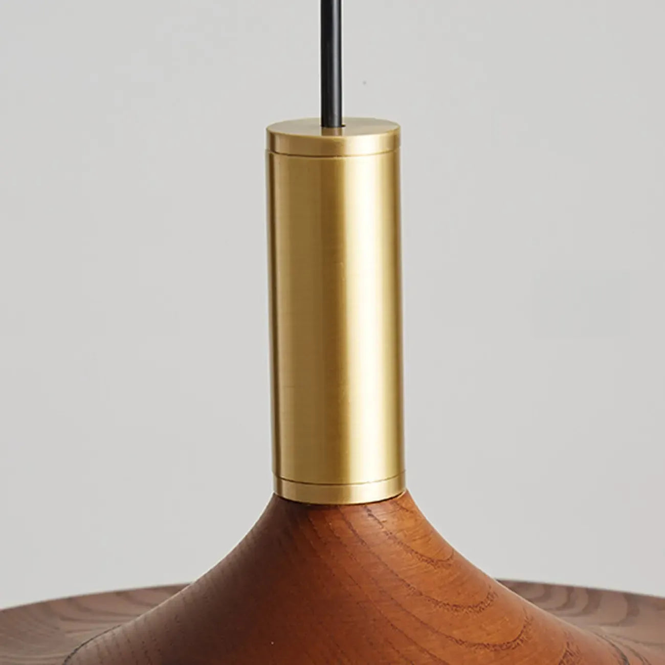 Walnut Round Acrylic Pendant Hanging Light for Living Room