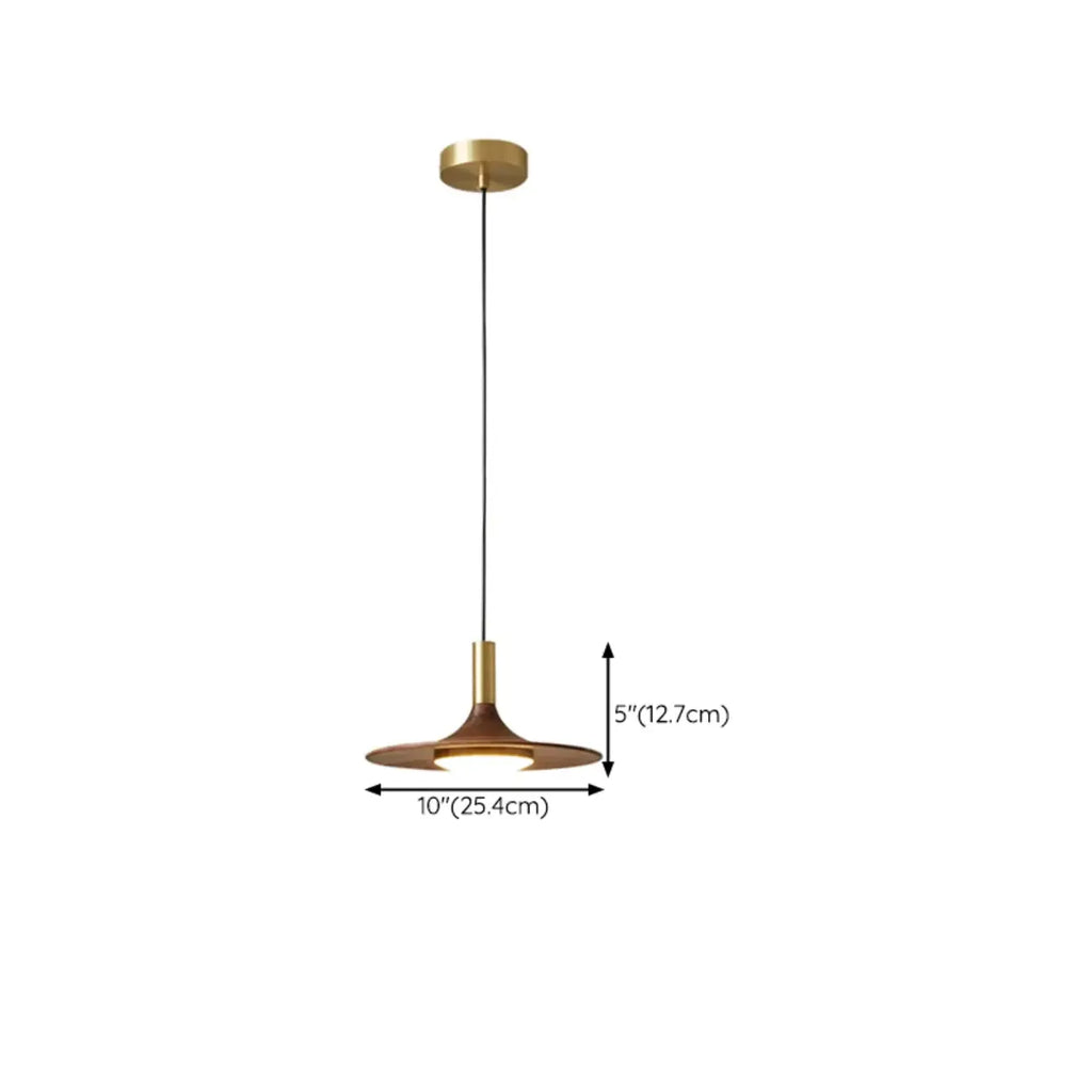 Walnut Round Acrylic Pendant Hanging Light for Living Room