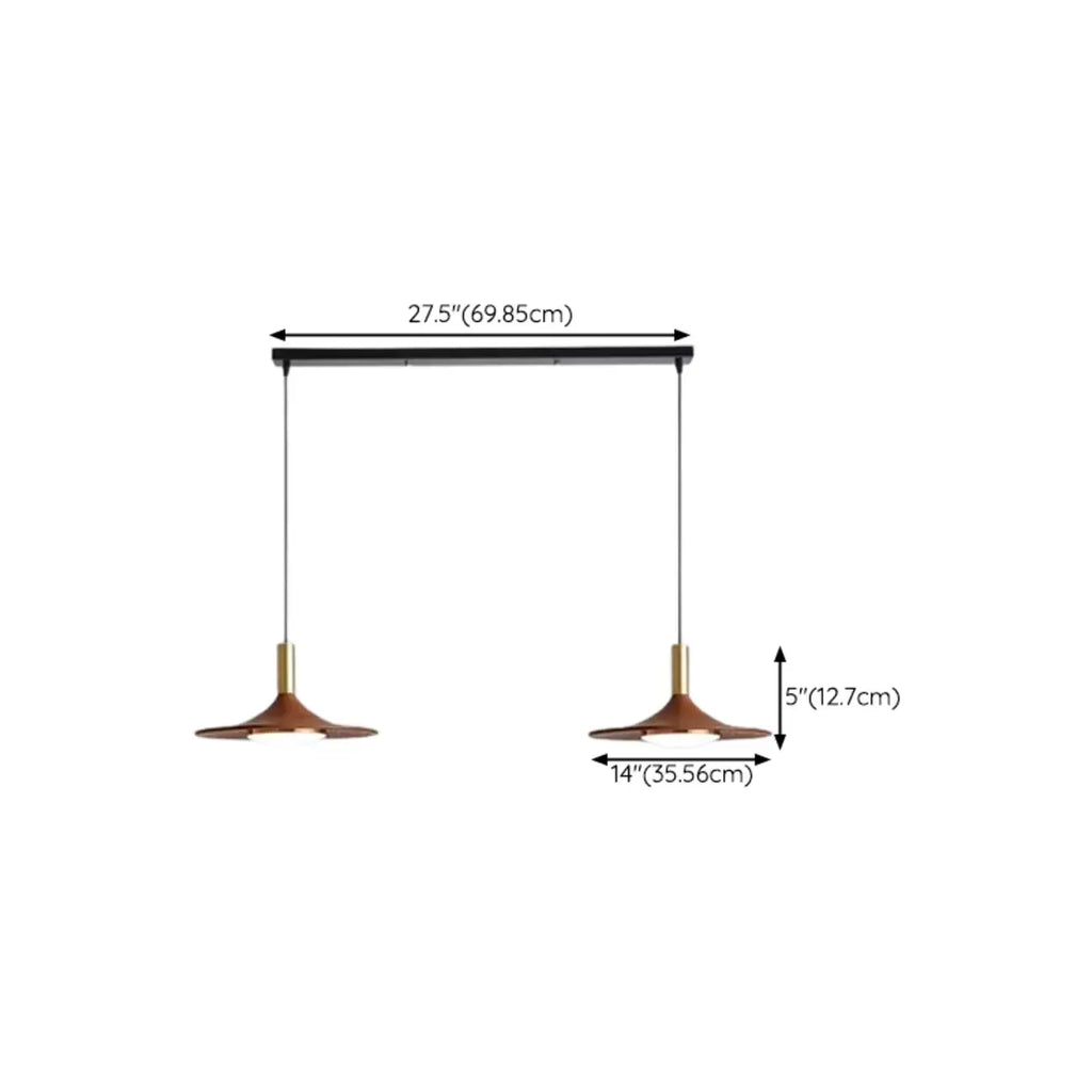 Walnut Round Acrylic Pendant Hanging Light for Living Room