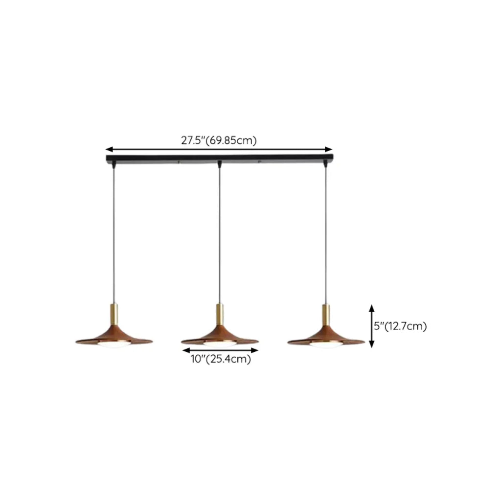 Walnut Round Acrylic Pendant Hanging Light for Living Room