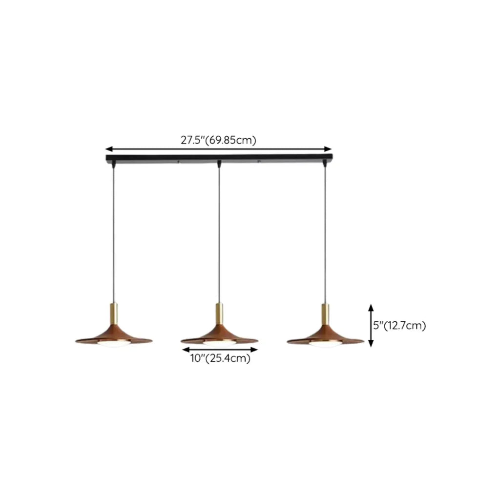 Walnut Round Acrylic Pendant Hanging Light for Living Room