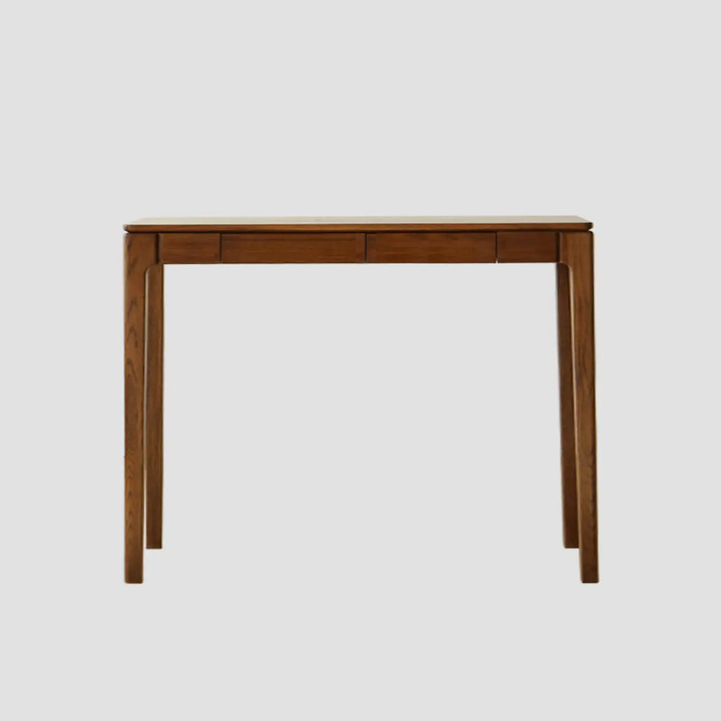 Rectangular Cherry Wood 2 Drawers Console Table