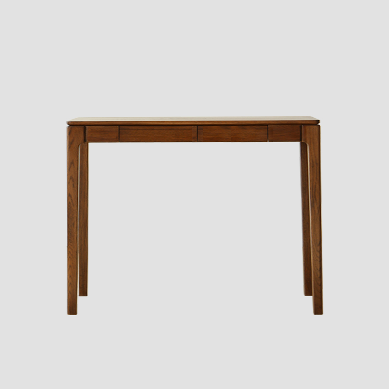 Rectangular Cherry Wood 2 Drawers Console Table