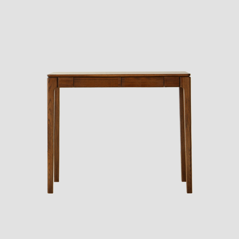 Rectangular Cherry Wood 2 Drawers Console Table