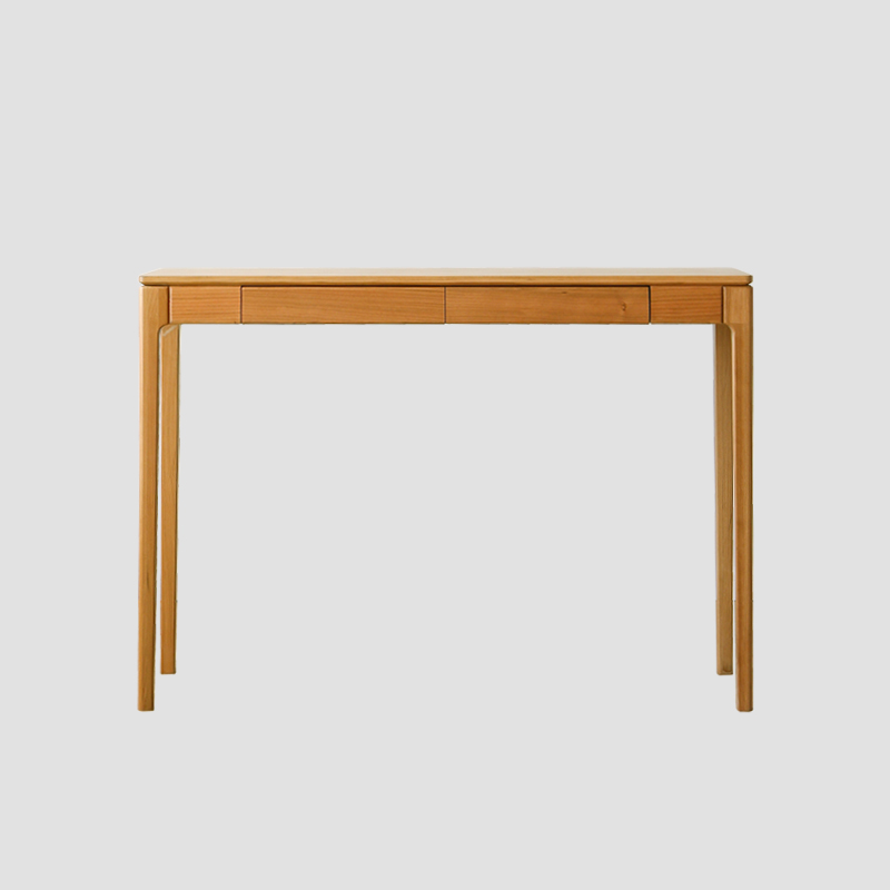 Rectangular Cherry Wood 2 Drawers Console Table