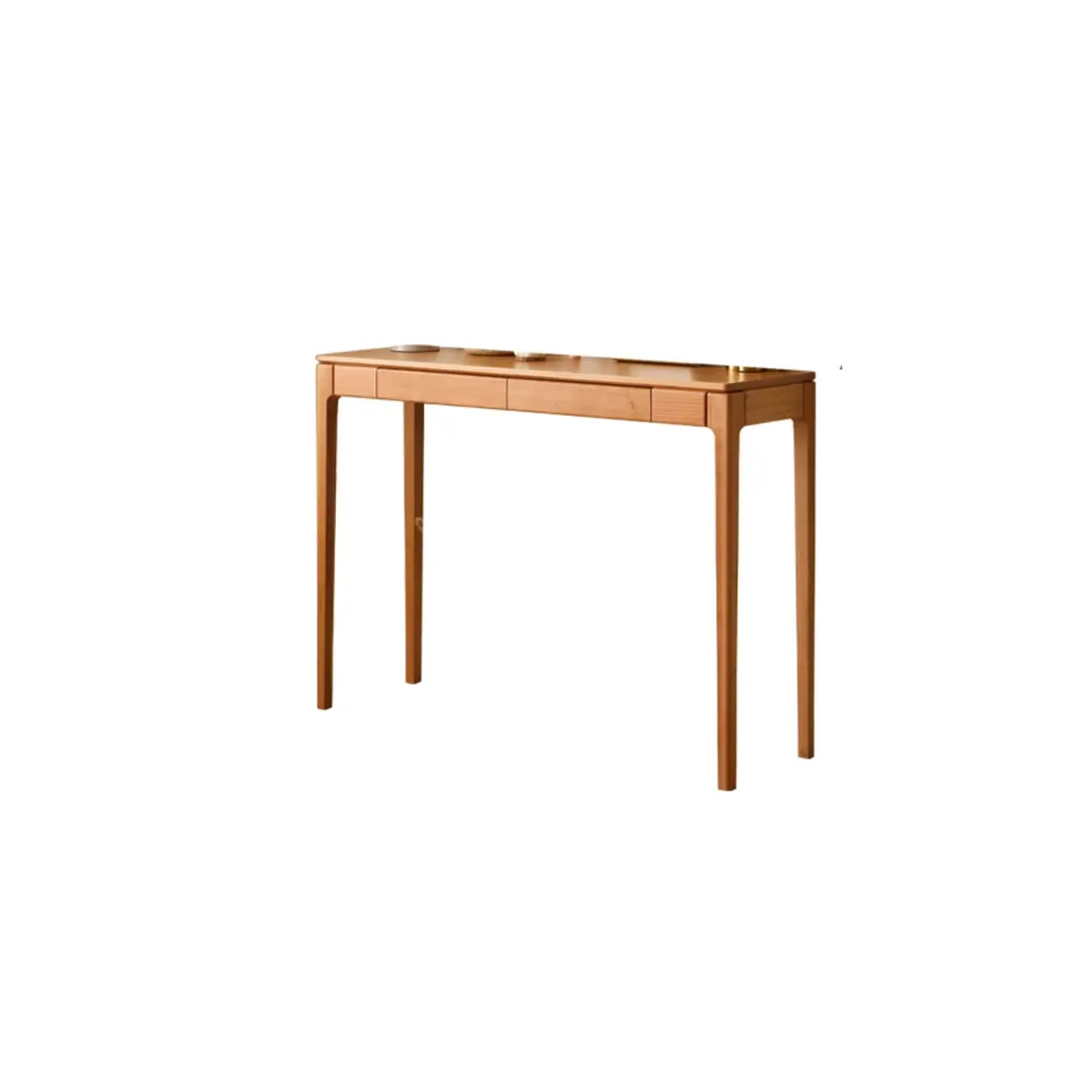 Rectangular Cherry Wood 2 Drawers Console Table