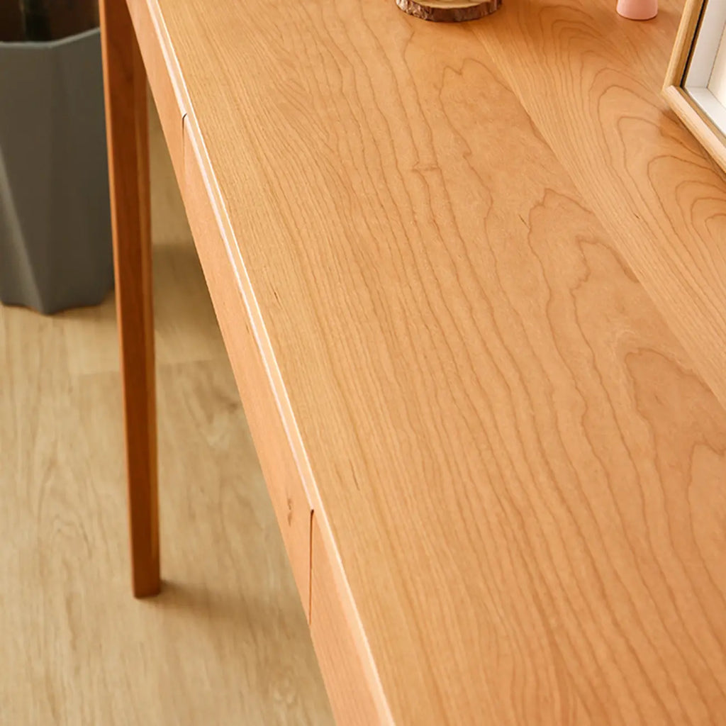 Rectangular Cherry Wood 2 Drawers Console Table