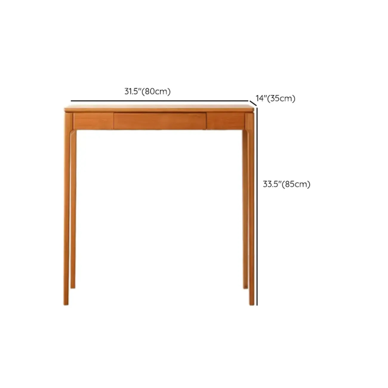 Rectangular Cherry Wood 2 Drawers Console Table