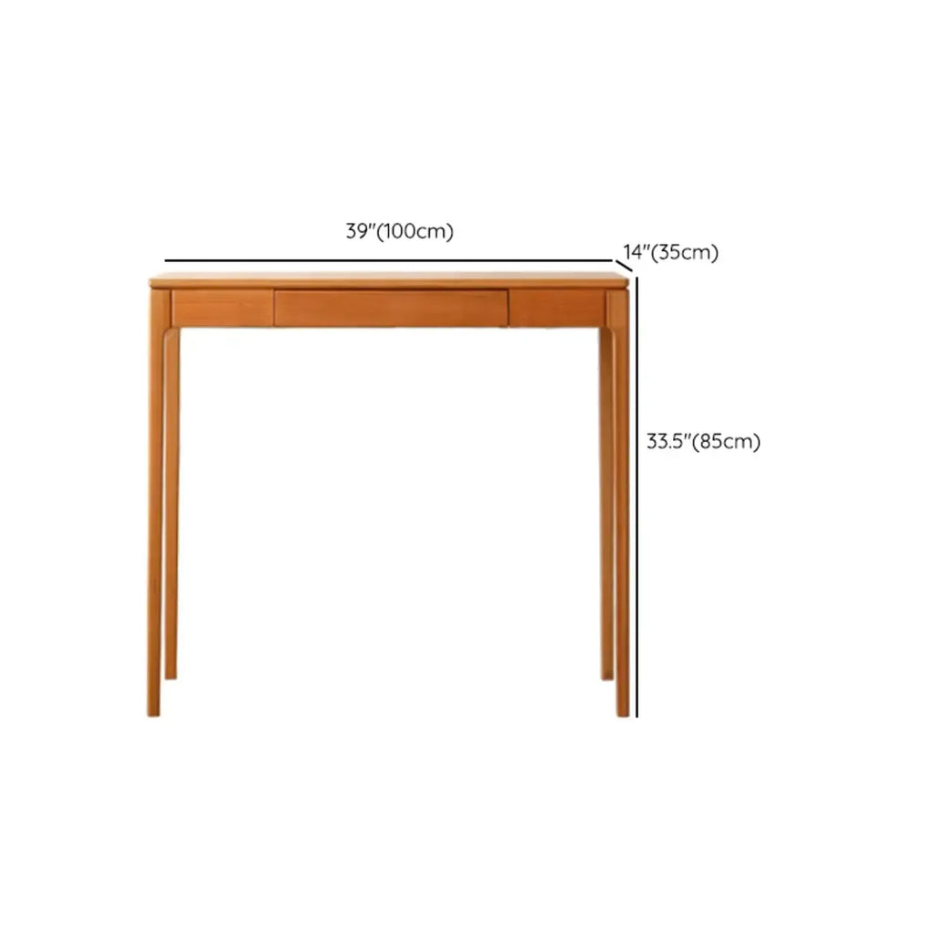 Rectangular Cherry Wood 2 Drawers Console Table