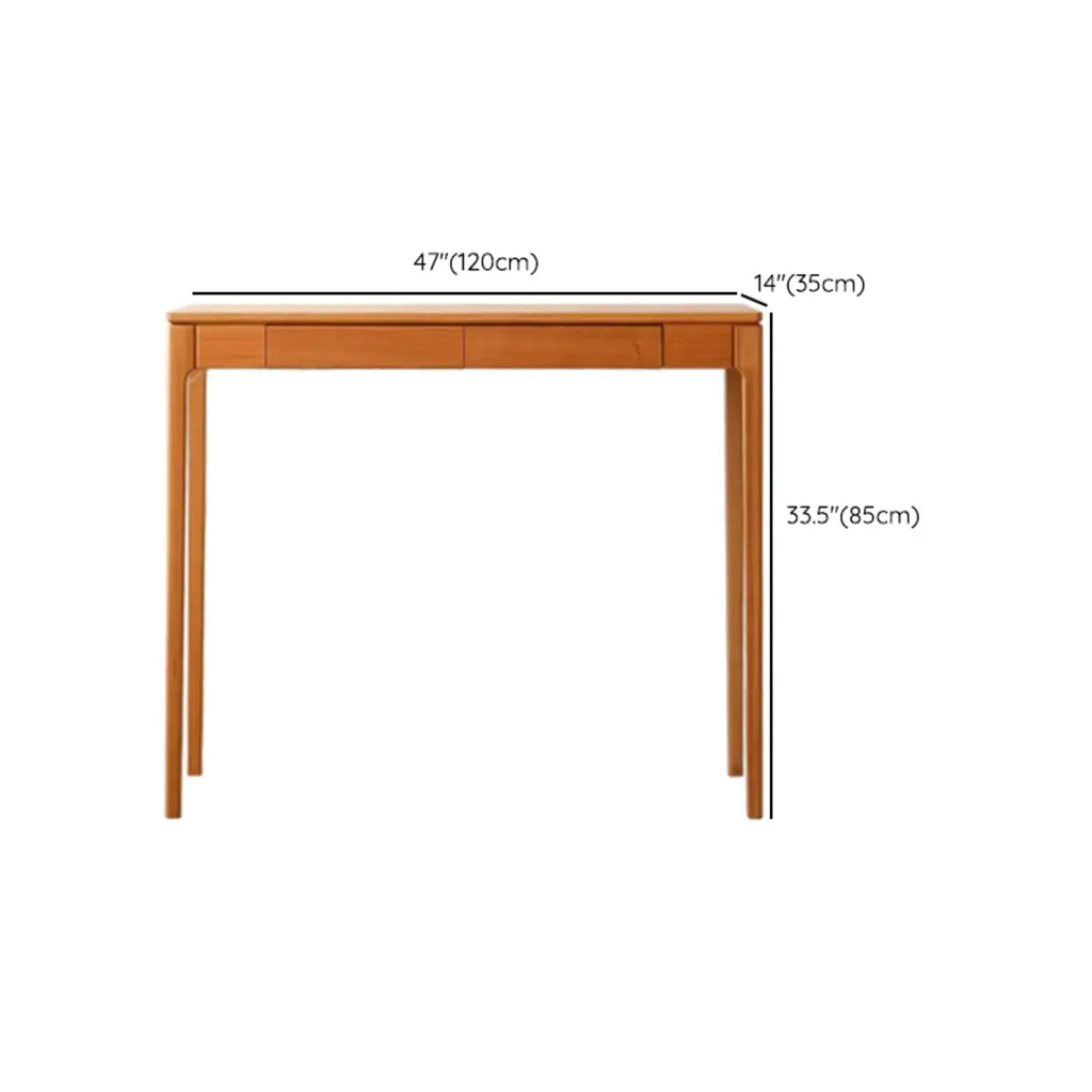Rectangular Cherry Wood 2 Drawers Console Table