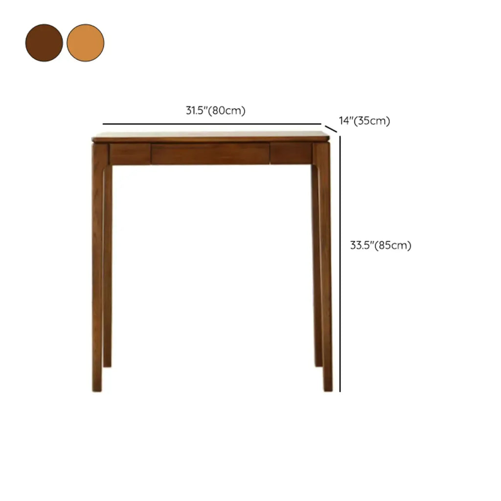 Rectangular Cherry Wood 2 Drawers Console Table