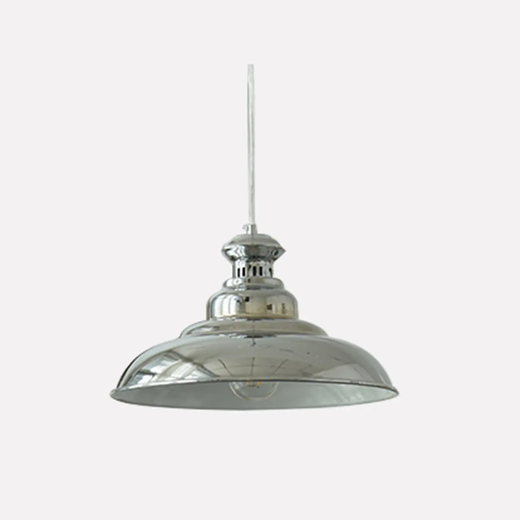 Industrial Silver Dome Pendant Light for Kitchen