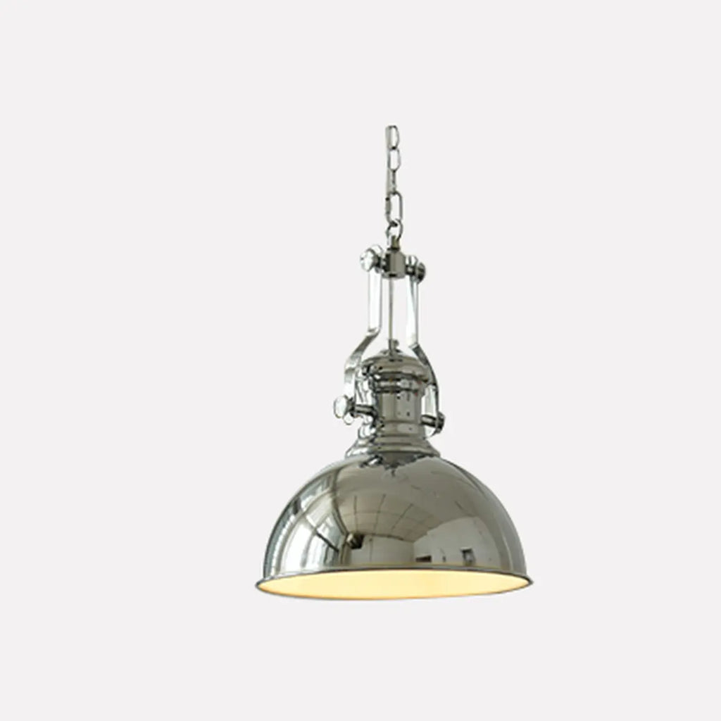 Industrial Silver Dome Pendant Light for Kitchen