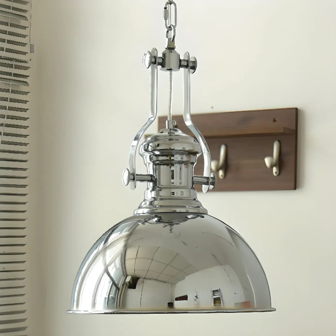Industrial Silver Dome Pendant Light for Kitchen