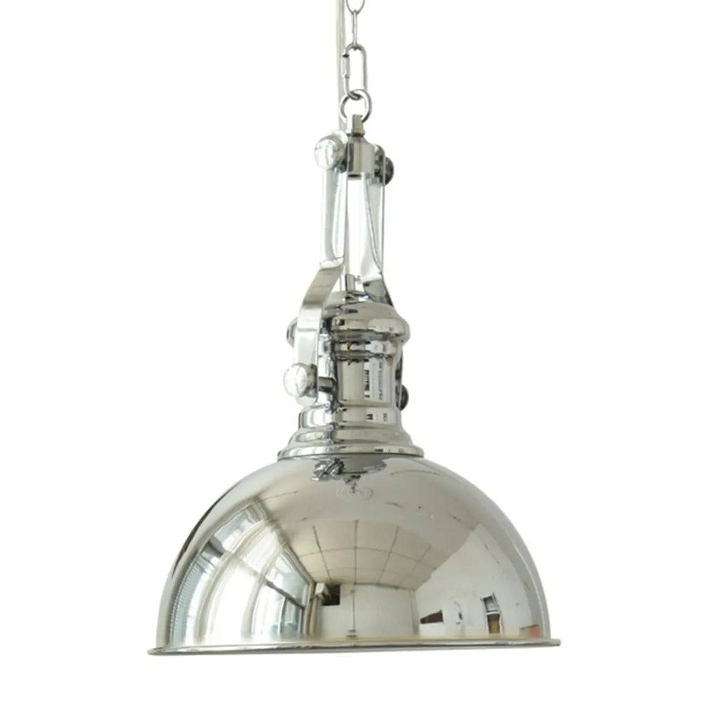 Industrial Silver Dome Pendant Light for Kitchen
