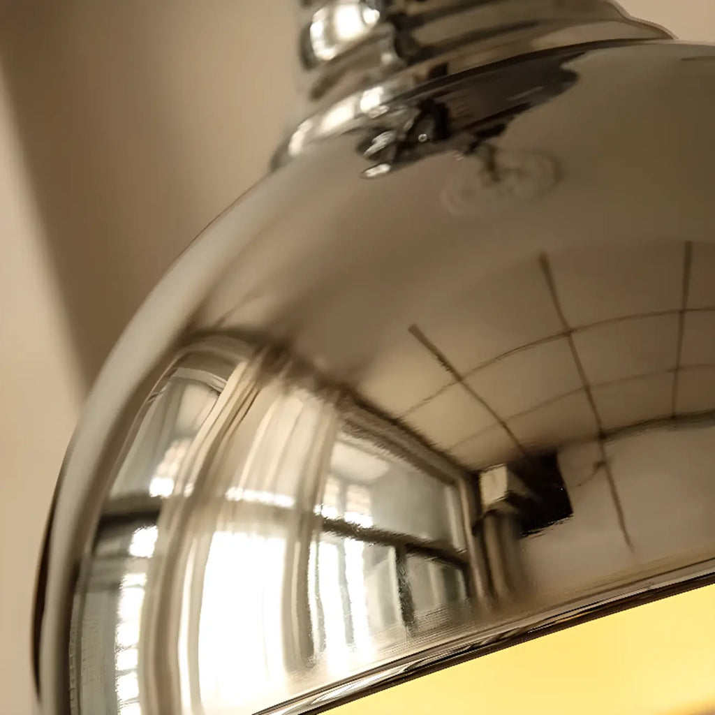 Industrial Silver Dome Pendant Light for Kitchen