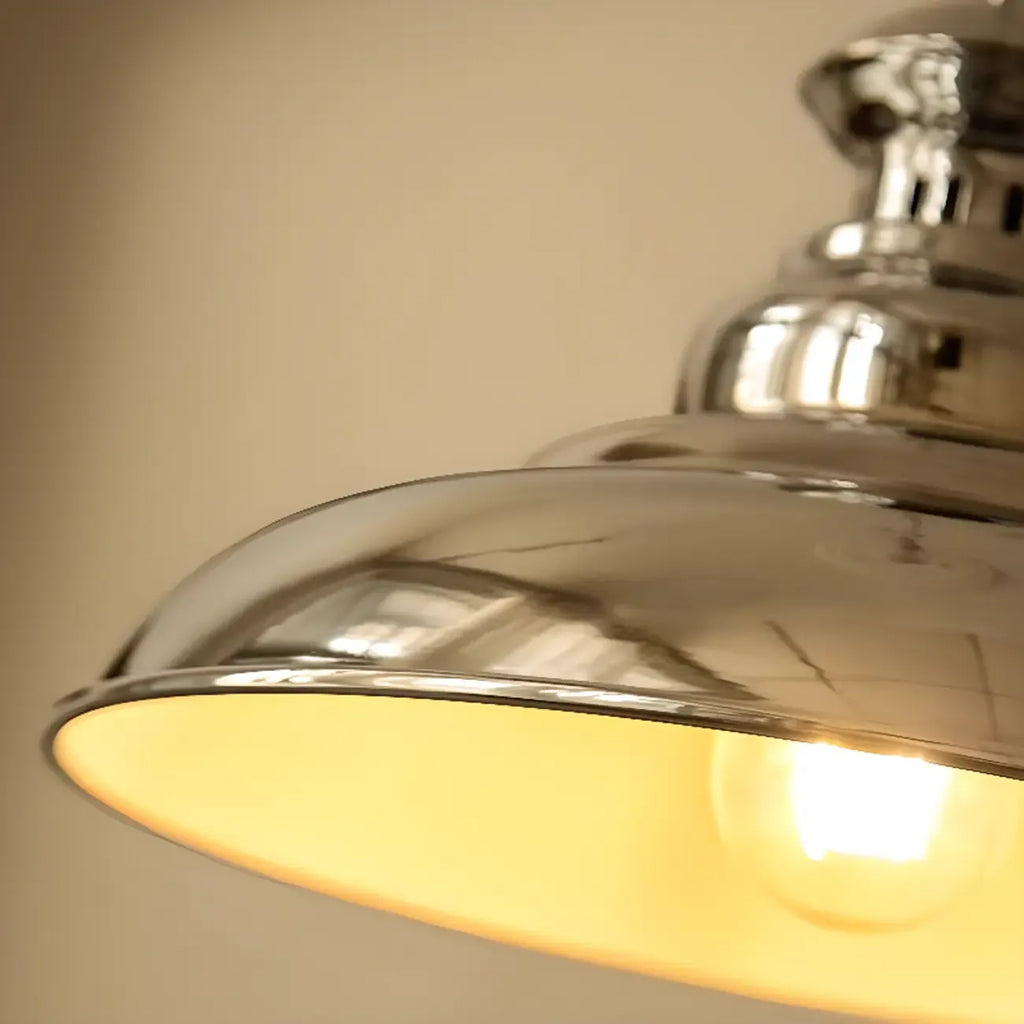 Industrial Silver Dome Pendant Light for Kitchen