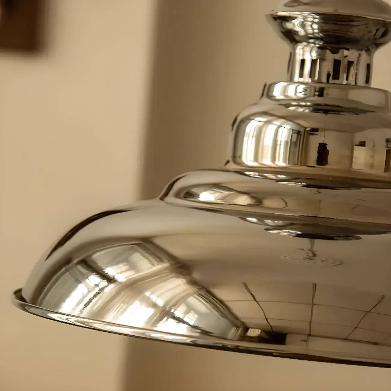 Industrial Silver Dome Pendant Light for Kitchen