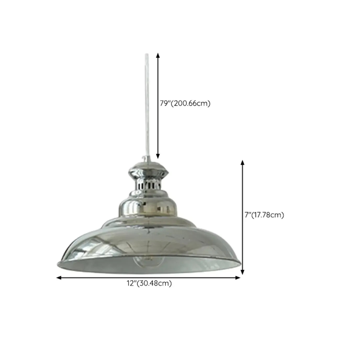 Industrial Silver Dome Pendant Light for Kitchen