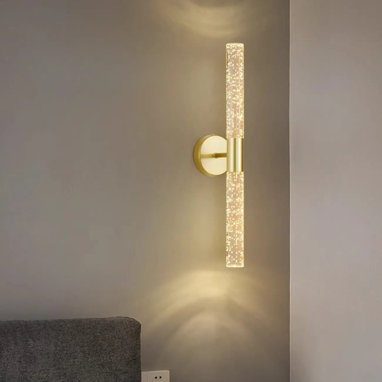 Modern 2-Light Acrylic Dreamy Cylinder Wall Sconce
