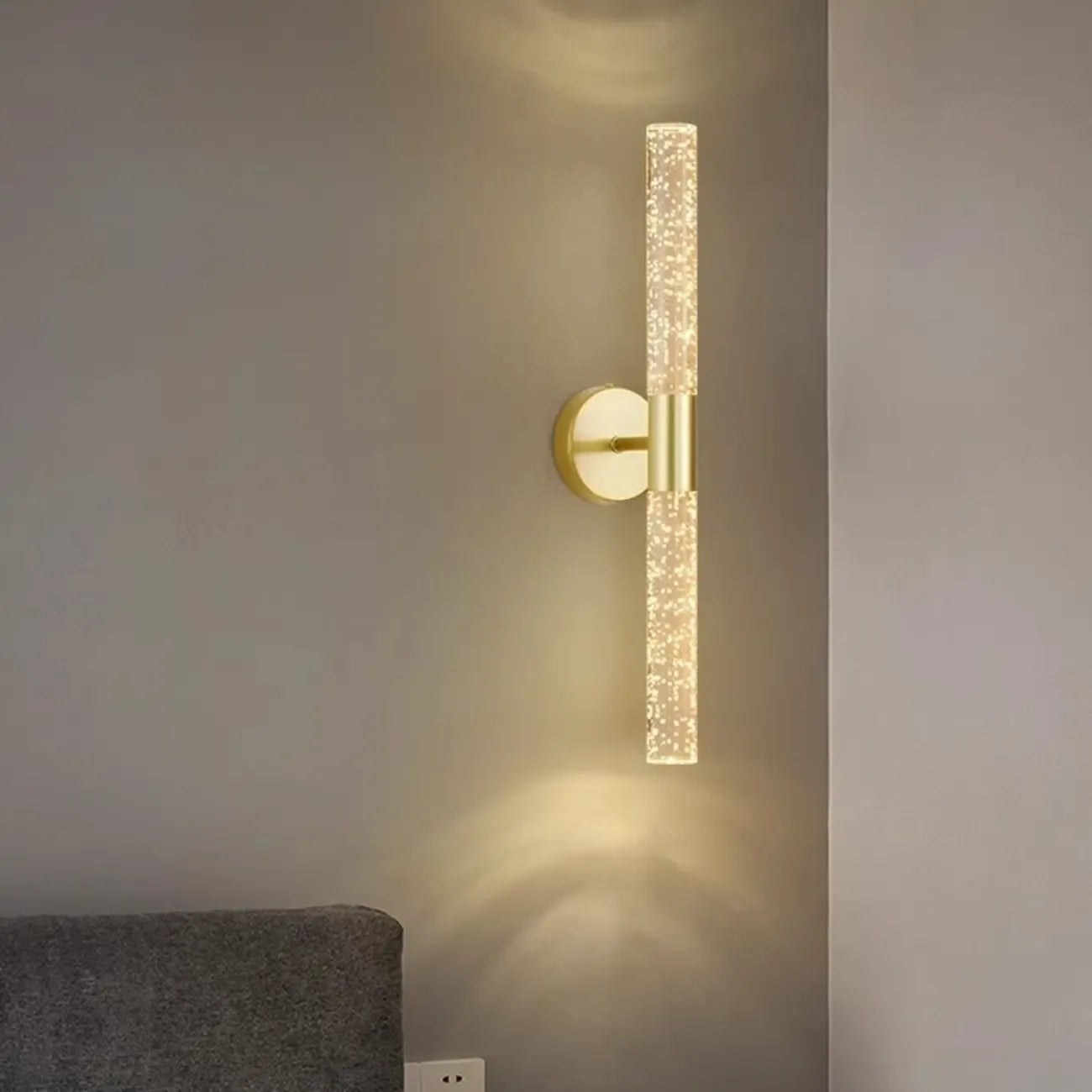 Modern 2-Light Acrylic Dreamy Cylinder Wall Sconce