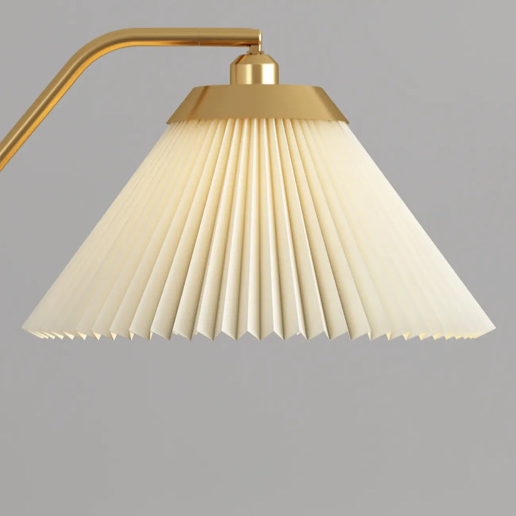 Modern White Cone Arc Floor Lamp with Table & Wireless Charger