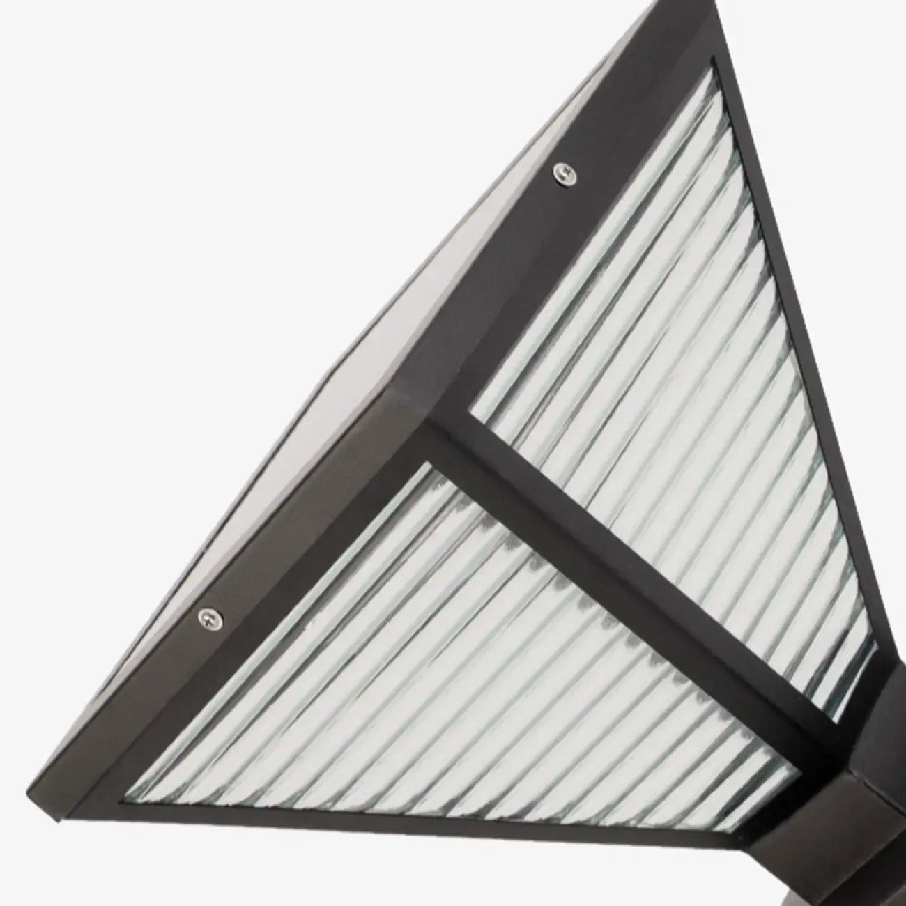 Modern Ribbing Black Pyramid Solar Outdoor Post Lights