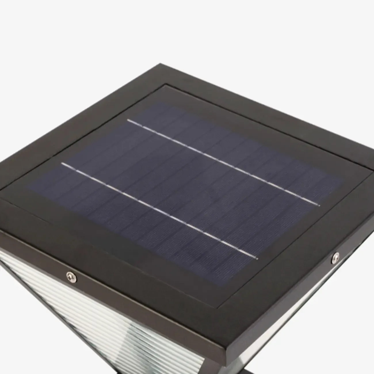 Modern Ribbing Black Pyramid Solar Outdoor Post Lights