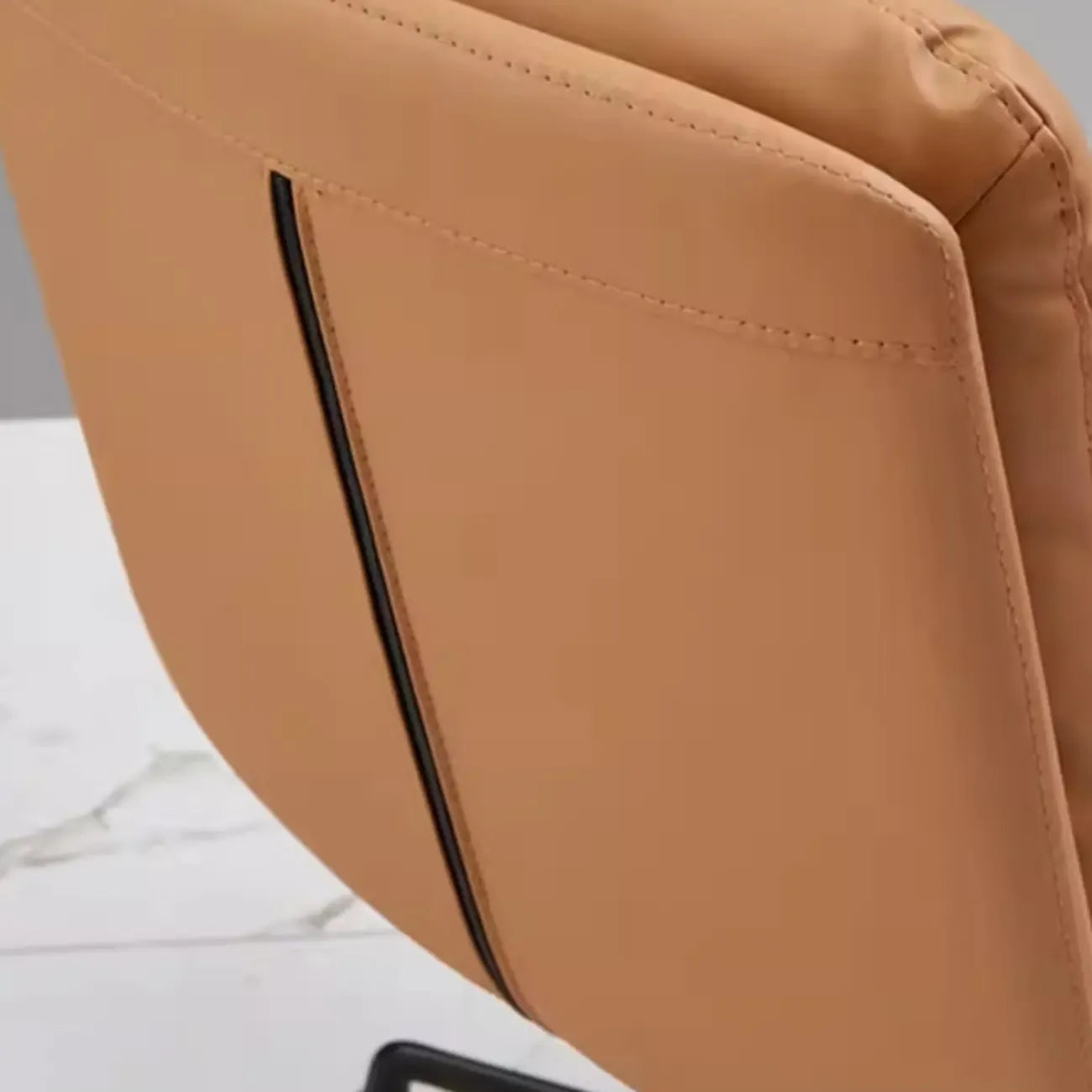 Modern Brown Leather Swivel Office Chair